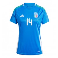 Camisa de Futebol Itália Federico Chiesa #14 Equipamento Principal Mulheres Europeu 2024 Manga Curta